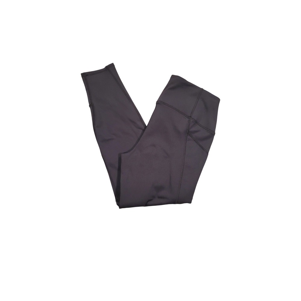 Quince Womens Med Ultra-Stretch High-Rise Leggings‎ Charcoal Grey Zipper Pockets